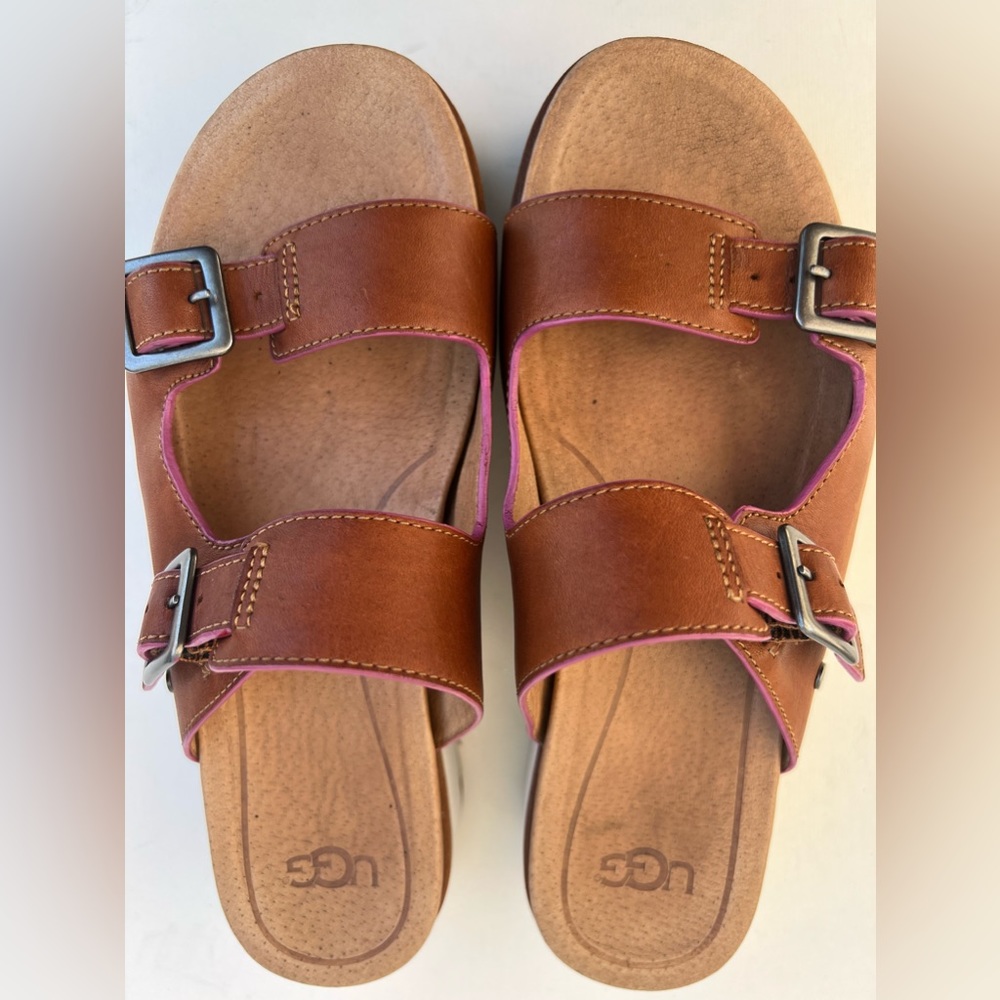 UGG platform kind of light brown, and white platform.